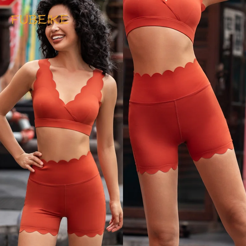 FUBEIKE Woman Clothing High Waist Elastic Yoga Cycling Shorts Breathable Slimming Fitness Leggings Quick-Dry Sports Pants