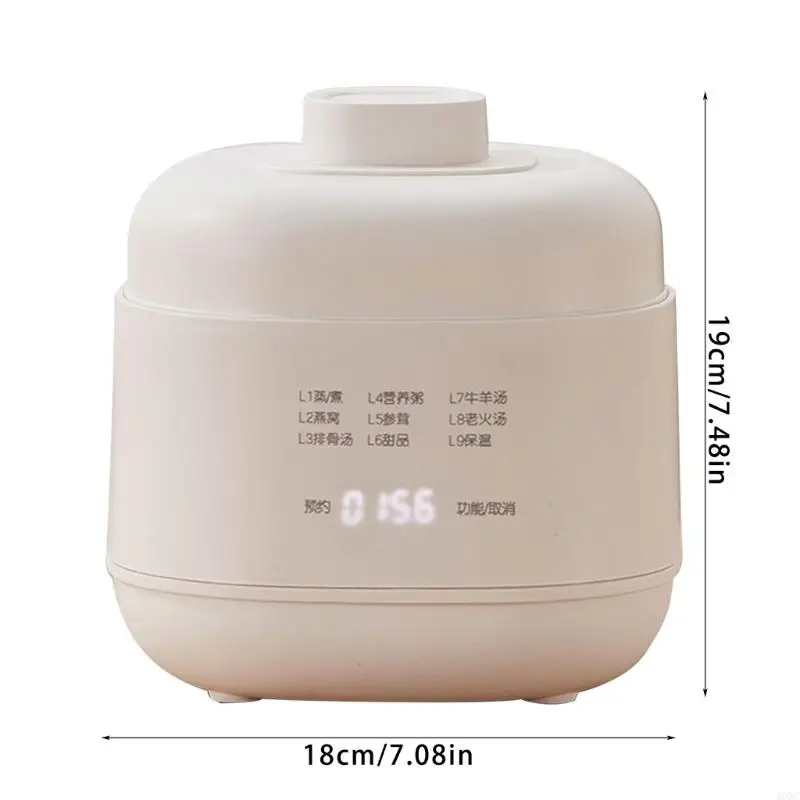 A0NC 1000ML Electric Ceramic Cooker Convenient Small Slow Cooker for Cooking Meals