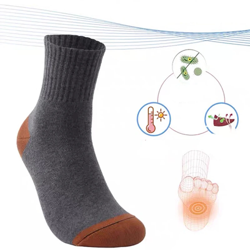 Mens Socks 6pairs Men's Cotton Sweat Absorbing Embroidered Crest Athletic Socks Ankle Socks