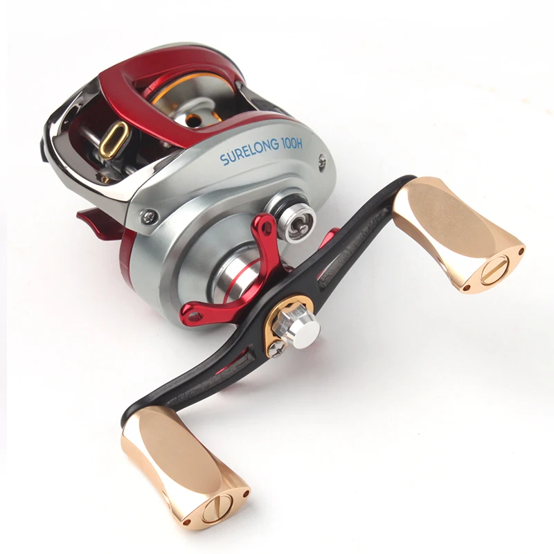 Kawa 1pc Fishing Reel Handle Alloy Aluminum Materails For Dai/Abu/Shima Baitcasting Hole Size 7*4/8*5mm Whole Length 100mm DIY