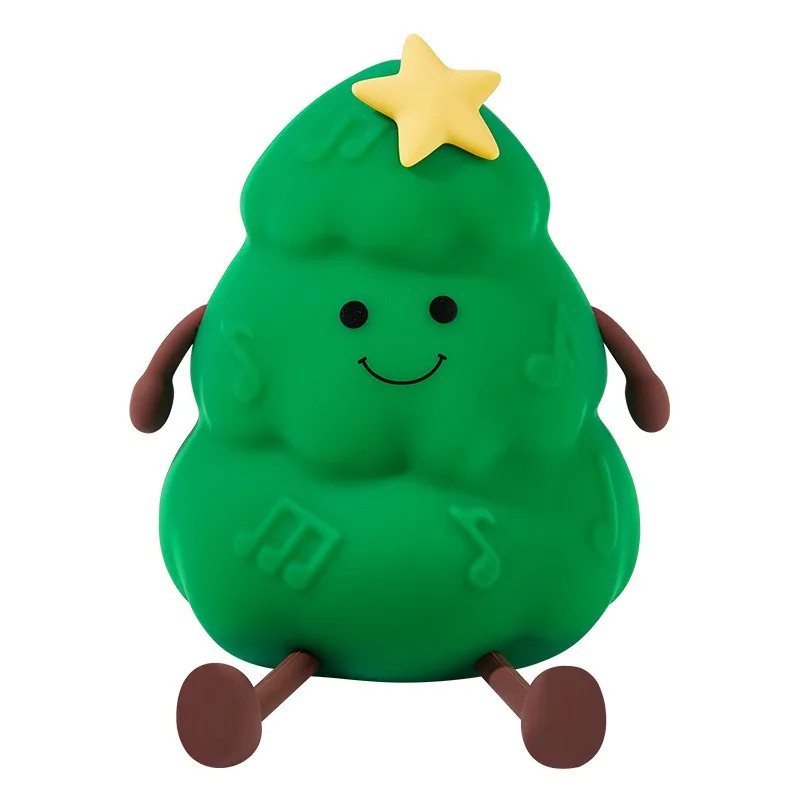Christmas Tree Silicone Night Light Phone Holder with Three-level Dimming, Timed Tapping, Creative and Interesting New Design