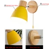 Nordic Wall Lamp Wooden Wall Sconce For Bedroom Living Room Home Lighting E27 Macaroon Bedside Wall Light With Switch Home Decor 4