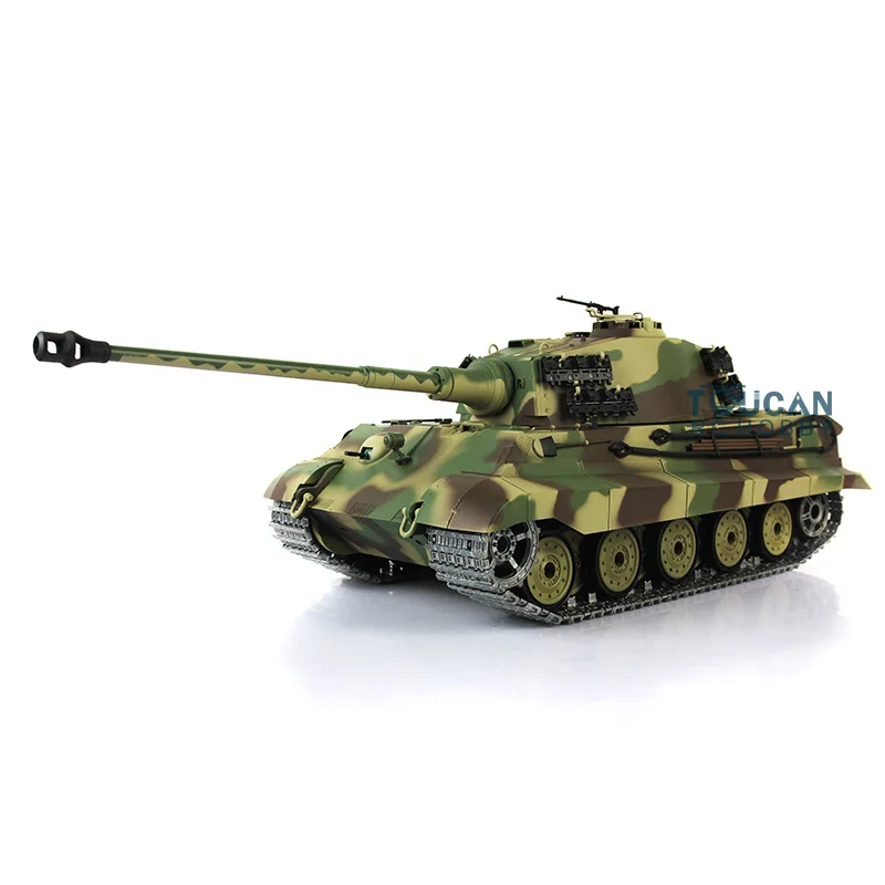 HENG LONG 1/16 7.0 Upgraded King Tiger RC Tank 3888A 360° Turret Barrel Recoil Remote Control Car For Outdoor Gifts TH17526 3