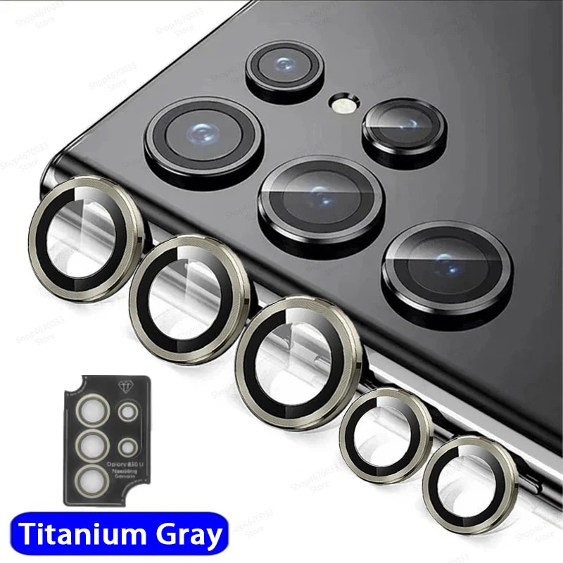8K Camera Protector Metal Lens Ring with Tempered Glass Cover