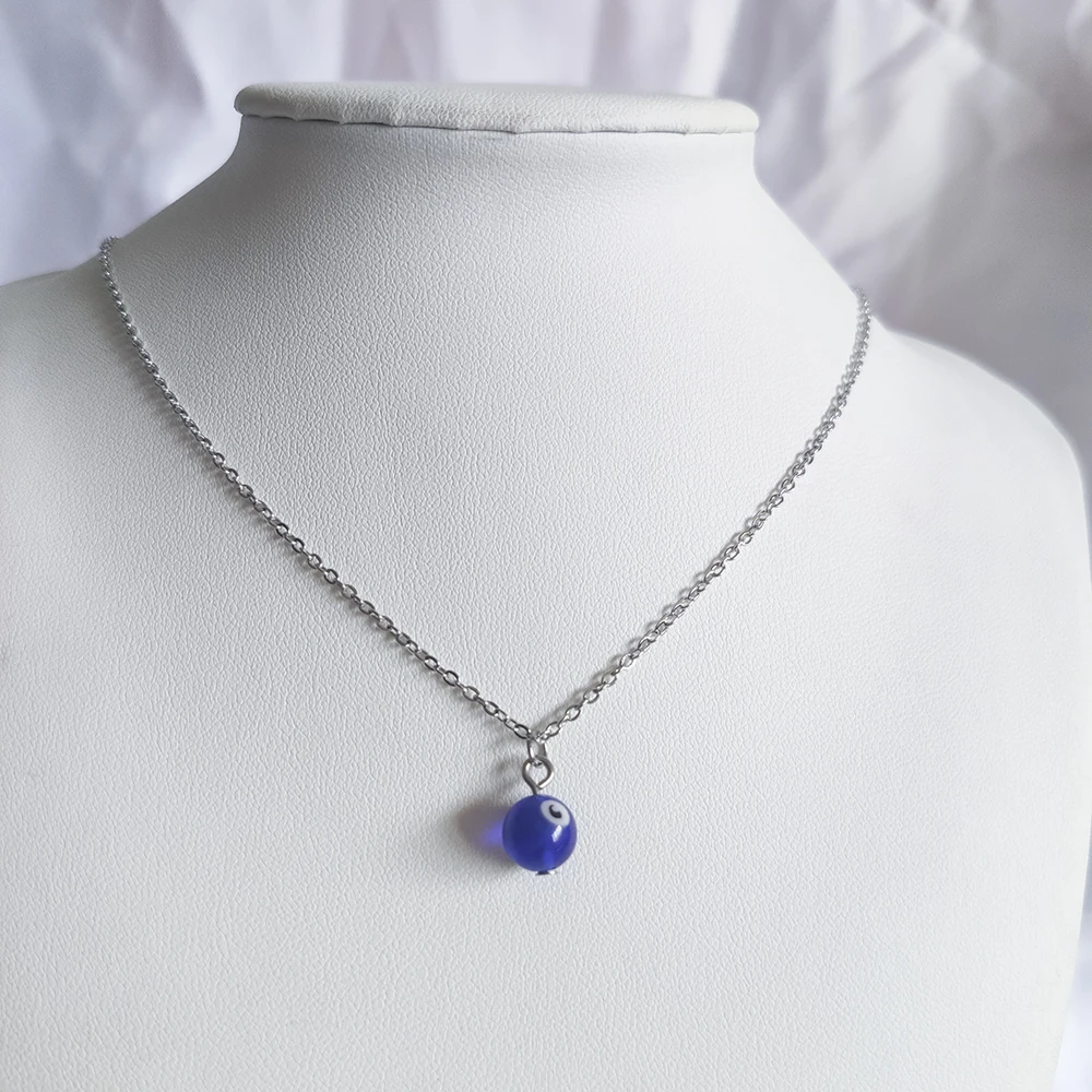 Turkey Evil Eye Necklace For Women 8mm 10mm Red Blue Eye Beads Pendant Choker Clavicle Chain Ethnic Lucky Jewelry