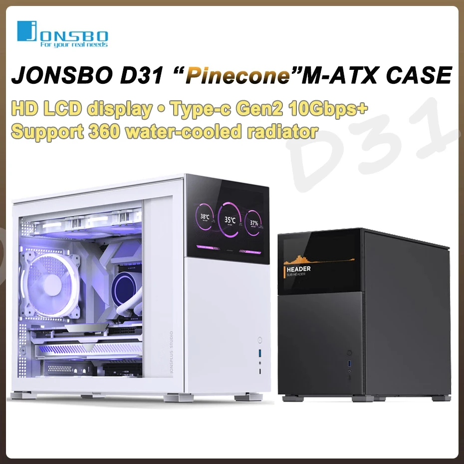 

JONSBO D31 двойной прозрачный внешний экран поддерживает 360 материнскую плату с холодным разрядом MATX, компьютер небольшого объема