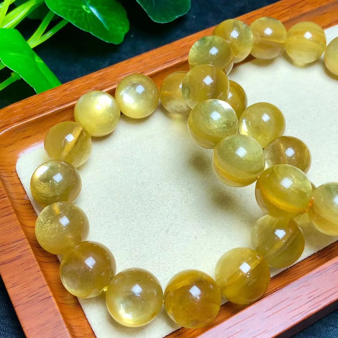 

1 Pc Fengbaowu Natural Gold Mica Phlogopite Lepidolite Bracelet Round Beads Crystal Reiki Healing Stone Fashion Jewelry Gift