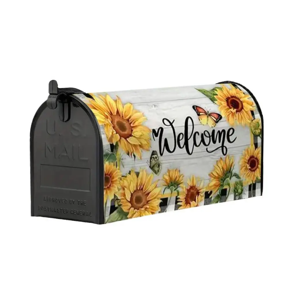 Cloth Printing Mailbox Cover Magnetic Printed Flower Mailbox Sticker DIY Waterproof Letter Post Box Wraps Decor