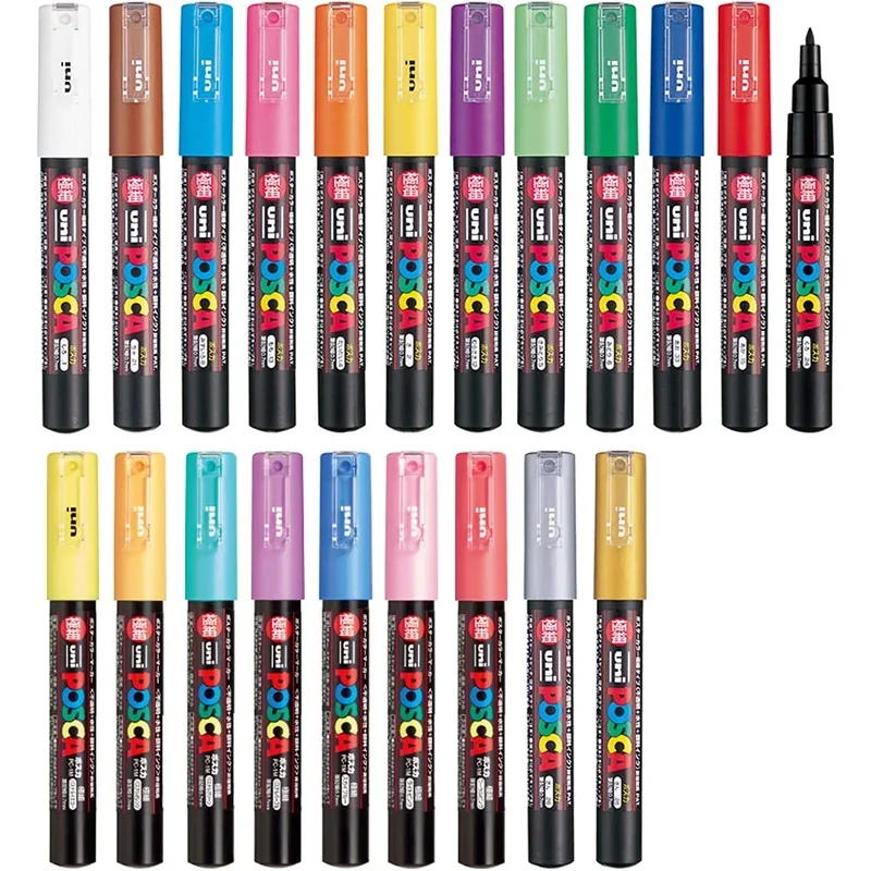 Uni Posca PC-1M 3M 5m marker pen, acrylic paint acrylic paint pen full color markers art supplies stationery painting graffiti 5