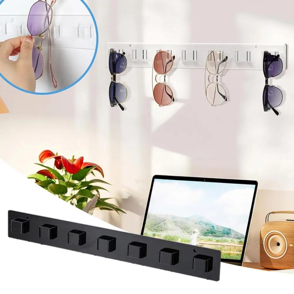 Wall Glasses Holder Sunglass Organizer Simple Installation Space-Saving Clear Acrylic Sunglasses Rack Storage Holder