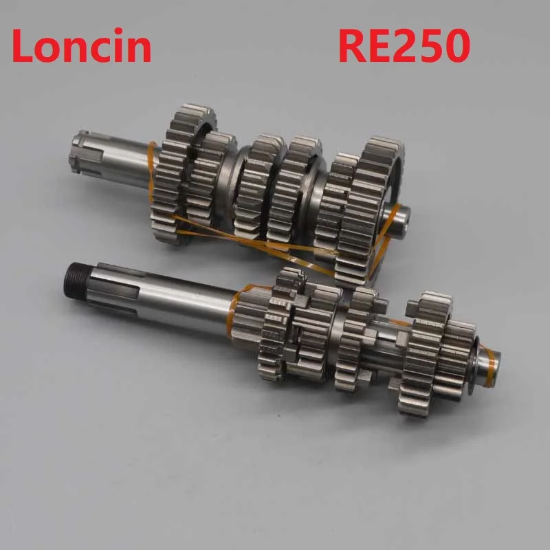 LONCIN RE250 engine 6gear main countshaft gear axle LC166FMM LX250 LX166FMM ATV Quad 250cc Chinese Motorcycle Engine motorcycle engine