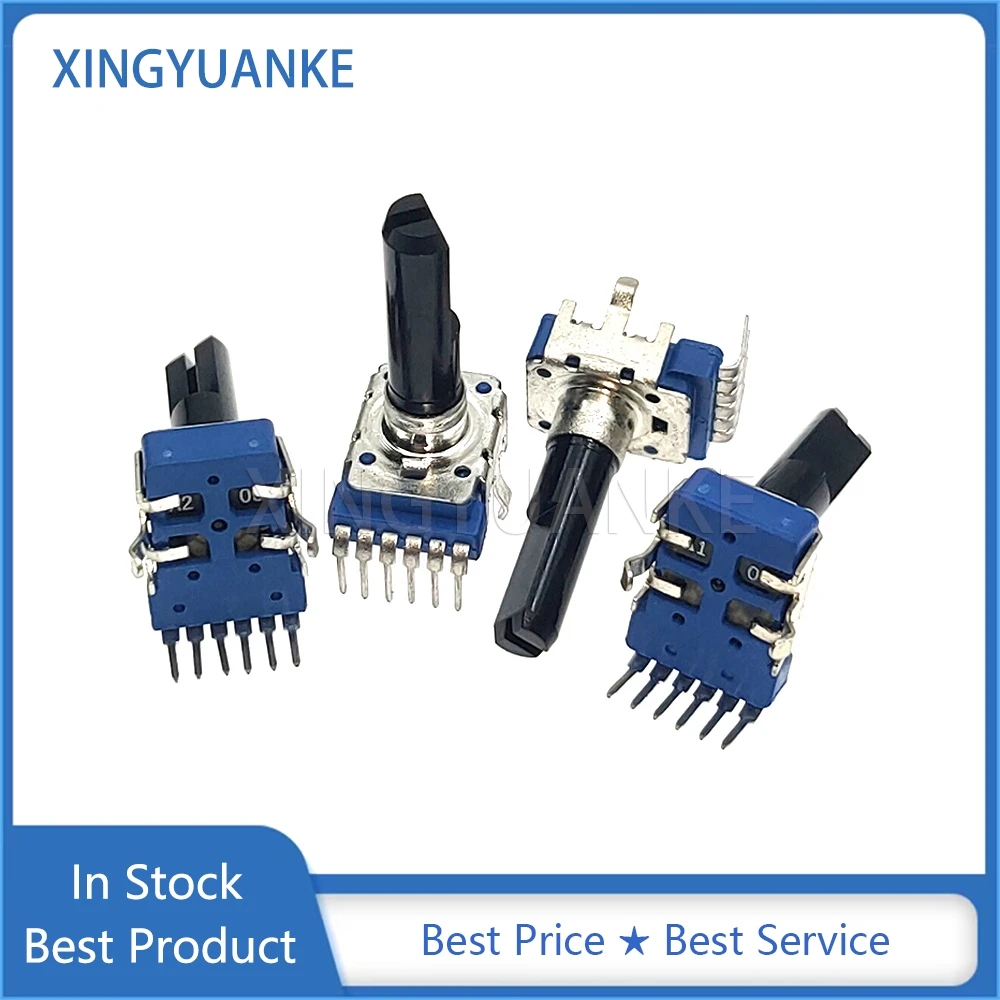 1PCS RK12 142 Type Dual 6-Pin A10K A20K A103 A203 Electronic Organ Audio Volume Adjustment Potentiometer D Shaft Length 23.5mm