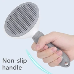 Premium Self - Cleaning Pet Grooming Brush with Soft Massage Function and One - Touch Hair Removal (Gray)