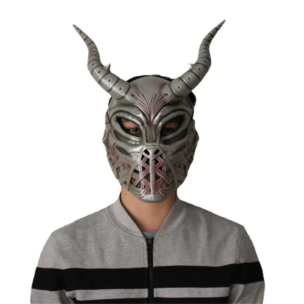 Einstellbar zum Tragen von Teufelsmasken, Harzmaske, Spiel-Requisiten-Maske, Halloween-Party, Rollenspiel-Maske – Detail 1