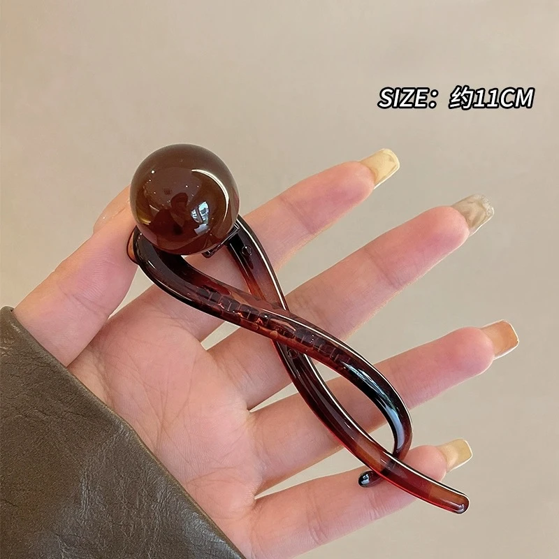 Vintage S-form Perlen Haarklammer Elegante Haar-accessoires_voghion.com