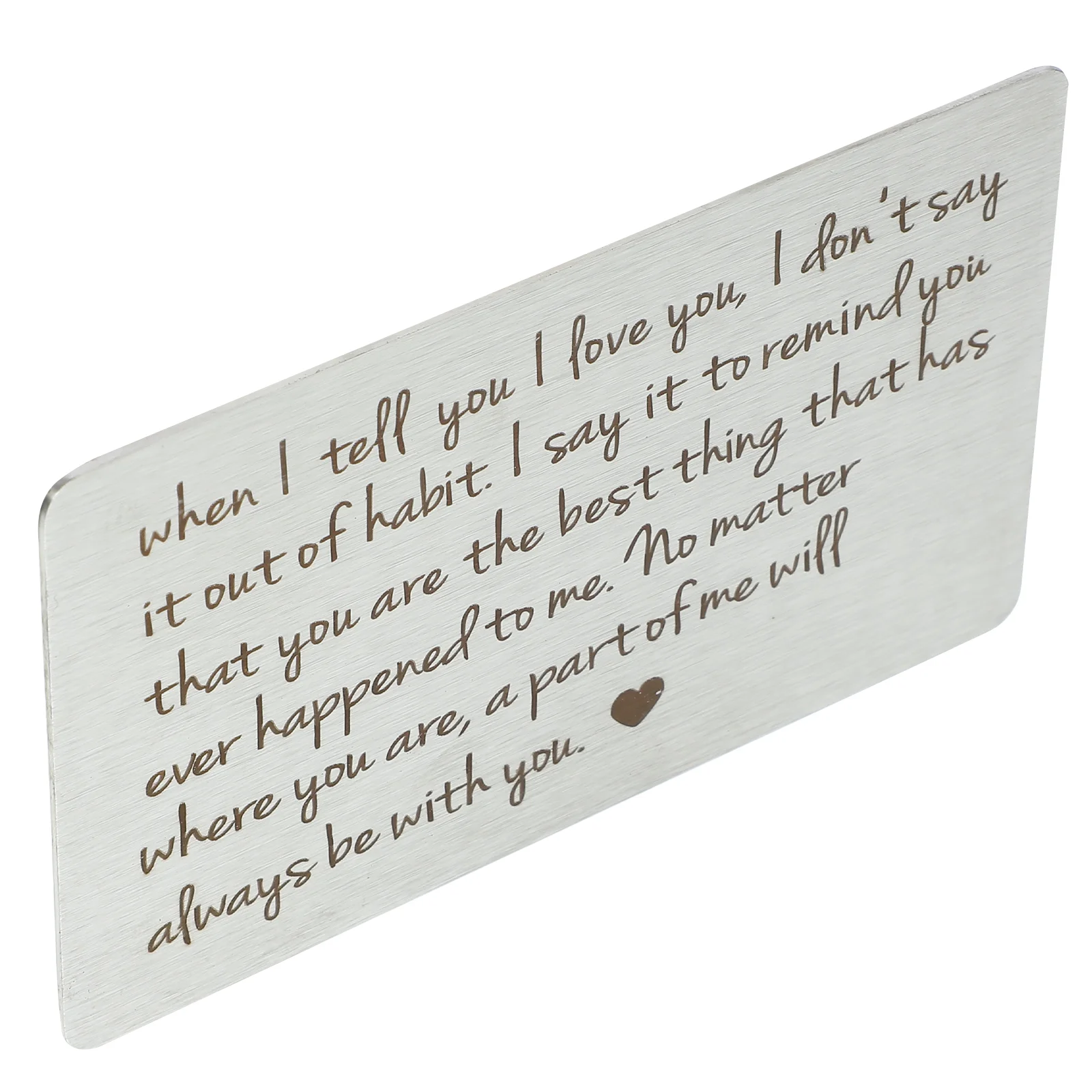 

Stainless Steel Wallet Purse Insert Cards Decorate Inset Aluminum Engraved Anniversary