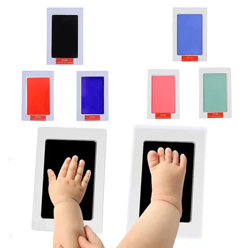 Kit impronta neonato Cuscinetti inchiostro touch non tossico fai-da-te Cornice per foto Impronta a mano Accessori souvenir per bambini Doccia pulita
