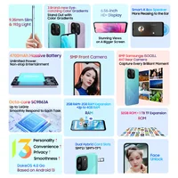 هاتف OSCAL FLAT 1C الذكي Android13، شاشة عالية الدقة 6.56 بوصة، هاتف محمول ببطارية 4700 مللي أمبير في الساعة، كاميرا 2 جيجابايت 32 جيجابايت ثماني النواة 8 ميجابكسل هاتف محمول 4G 2