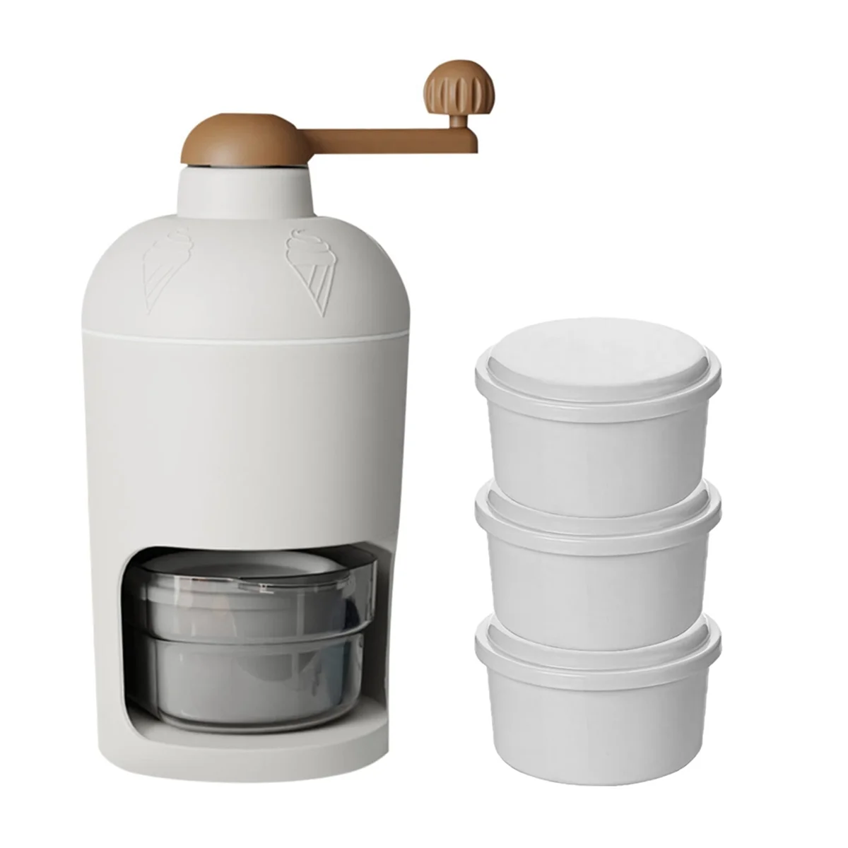 Manual Ice Crusher Rotary Ice Crusher Shaved Maker Household Portable Machine Hand Crank Chopper Clearance