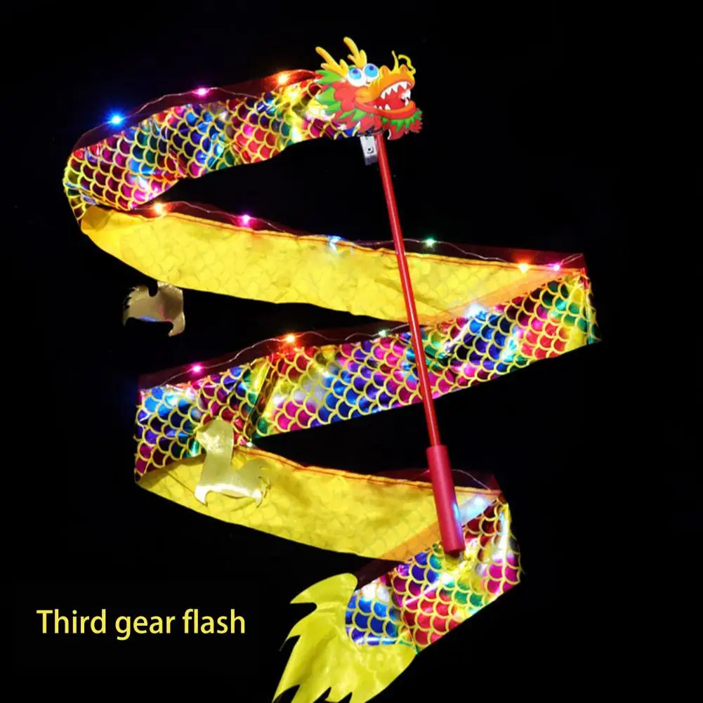 Gymnastics Dance Ribbon with Twirling Stick Led Lights Luminous Dragon Lantern Flashing Light gymnastics ribbon gymnastics streamer rod gymnastics dance accessories