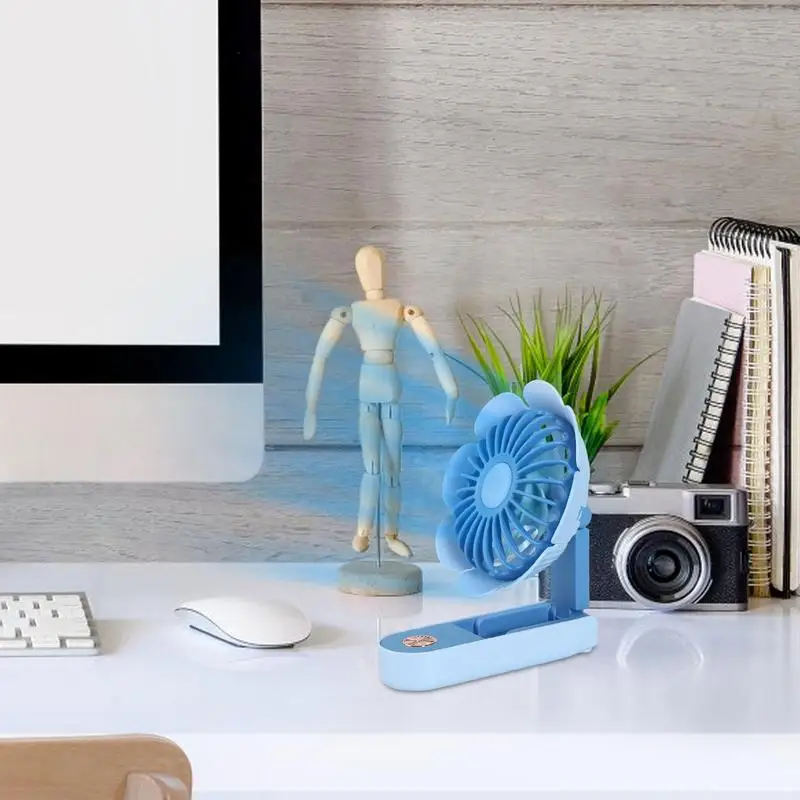 Personal Handheld Fan Cute Sunflower Silent Cooling Air Fan Rechargeable Cartoon Air Circulator Device Portable Household