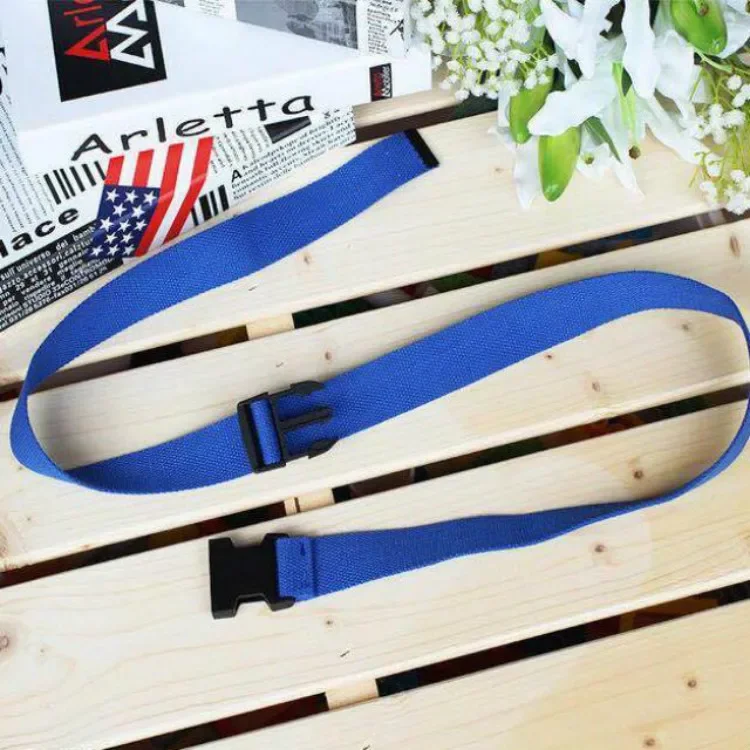 Adults Adjustable All-Match Belt Unisex Korean Style Canvas Belts Vintage Plastic Buckle Elastic Solid Color Long Waistband