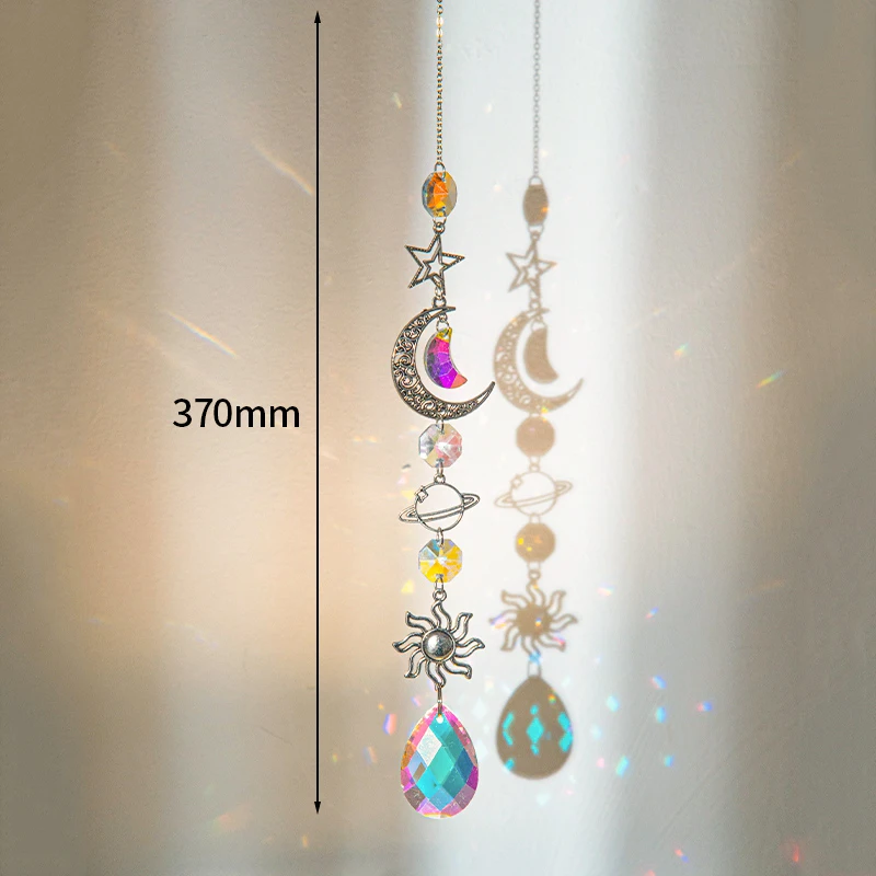 Crystal Suncatcher Light Catcher Heart Crystal Pendant Window Wind Chime Rainbow Chaser Hanging Drop Home Windchime Garden Decor