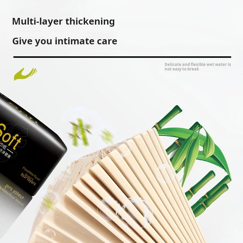 40 packs of four layer thick bamboo pulp natural color toilet paper napkins 240 sheets of toilet paper for home use toilet paper
