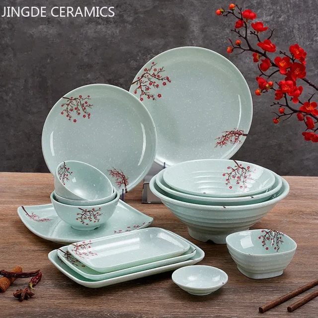 1pc Chinese Not Easily Broken Plastic Dinner Plates Household