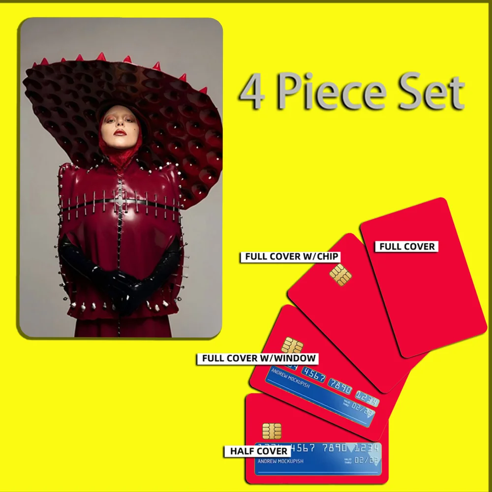 L-LADY GAGA MAYHEM Stickers For Debit Bank Credit Cards Metro Bus Pass Sticker Decoration Cover 4PCS Card Skin
