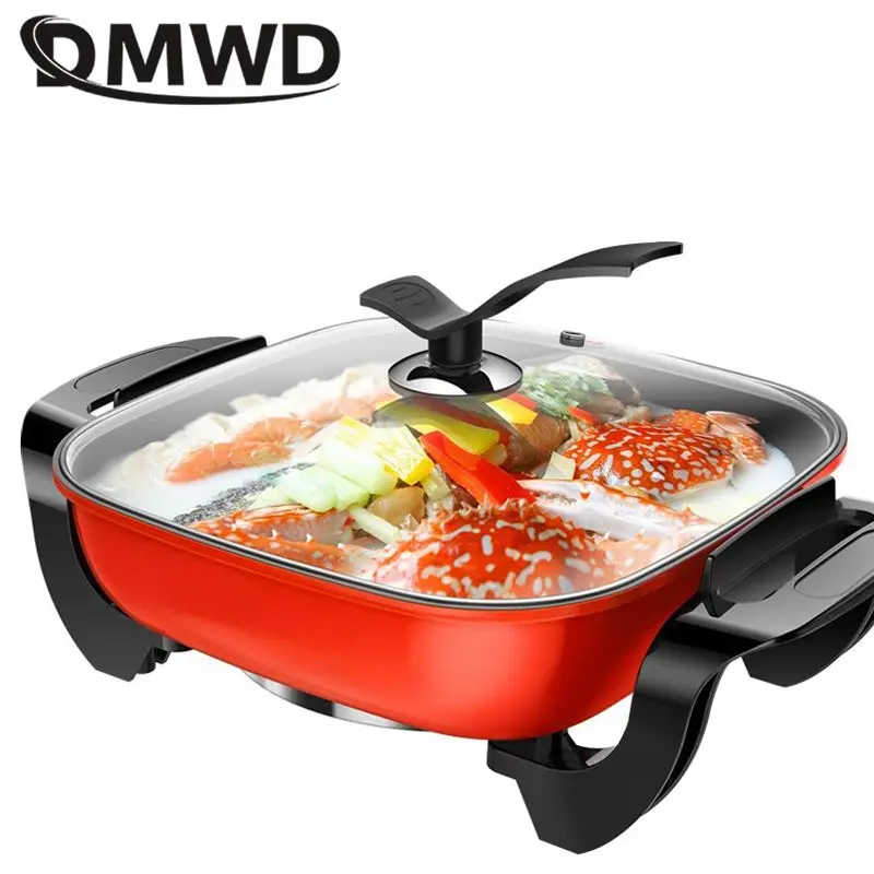 DMWD 5L Household Multifunctional Electric Cooker 220V Skillet Frying Pan Pancake Maker For Boiling/Steaming/Stewing/Braising 3