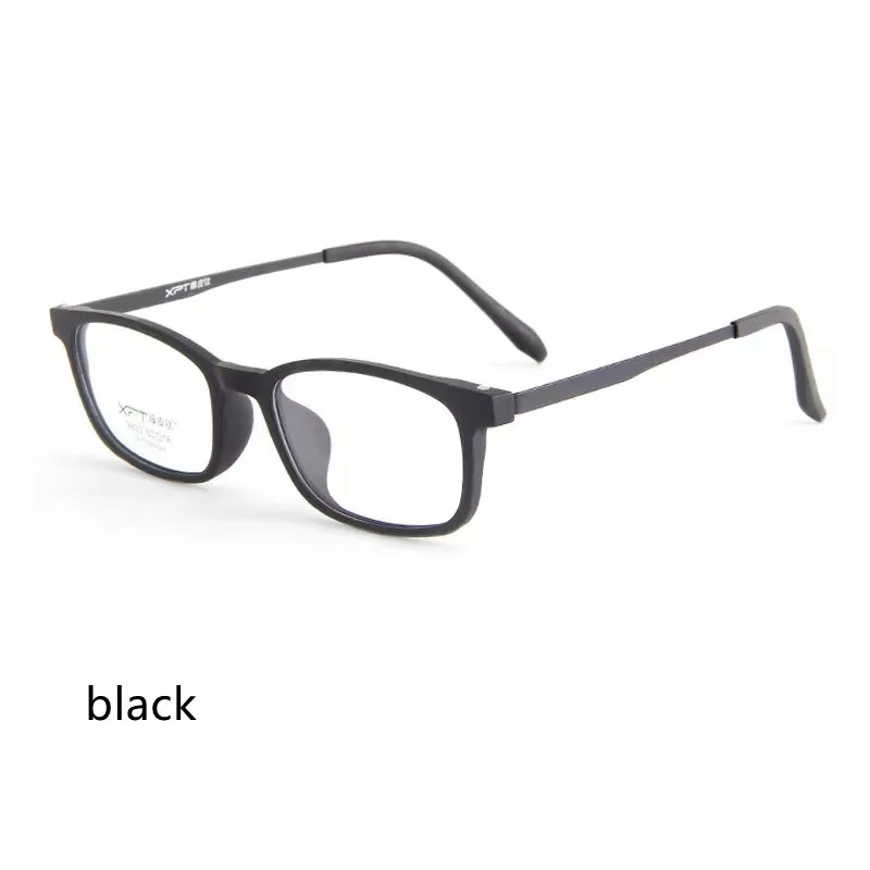 

55mm Ultra Light Square Comfortable Large Eyeglasses Pure Titanium Fashion Optical TR Prescription Glasses Frame Men 9833