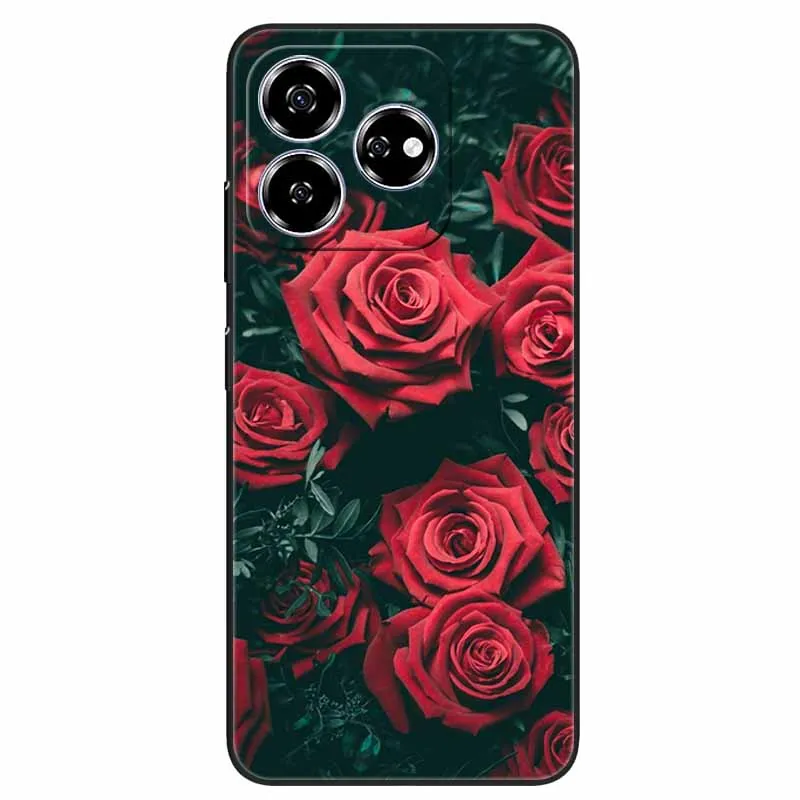 Stylish Black TPU Soft Silicone Phone Cover with Artistic Design
