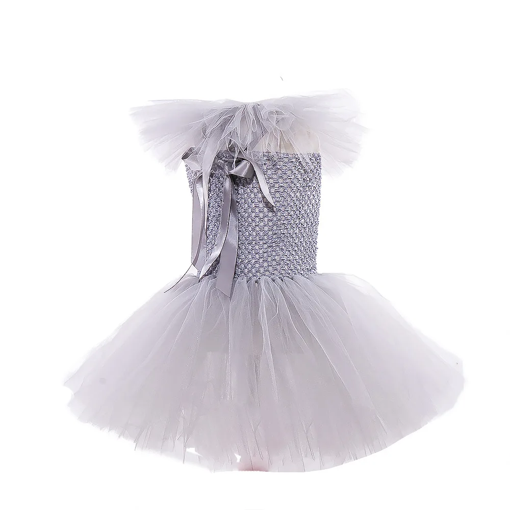 Gray Clown Led Light up Tutu Dress for Girls Carnival Halloween Costume for Kids Girl Joker Cosplay Children Party Scary Clothes girls dress