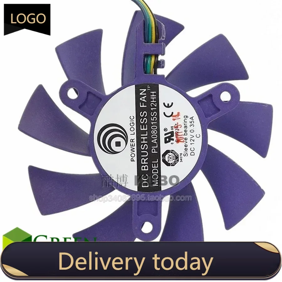 POWER LOGIC PLA08015S12HH 75mm Diameter 42mm Hole pitch For Colorful  GT240 430 630 9800 9600 Graphics Card Fan 4PIN PWM arx fs1280 s2153a 12v 0 16a 75mm vga fan diameter 39 40mm hole pitch for gigabyte gt240 gtx460 560 430 440 440 graphics card fan