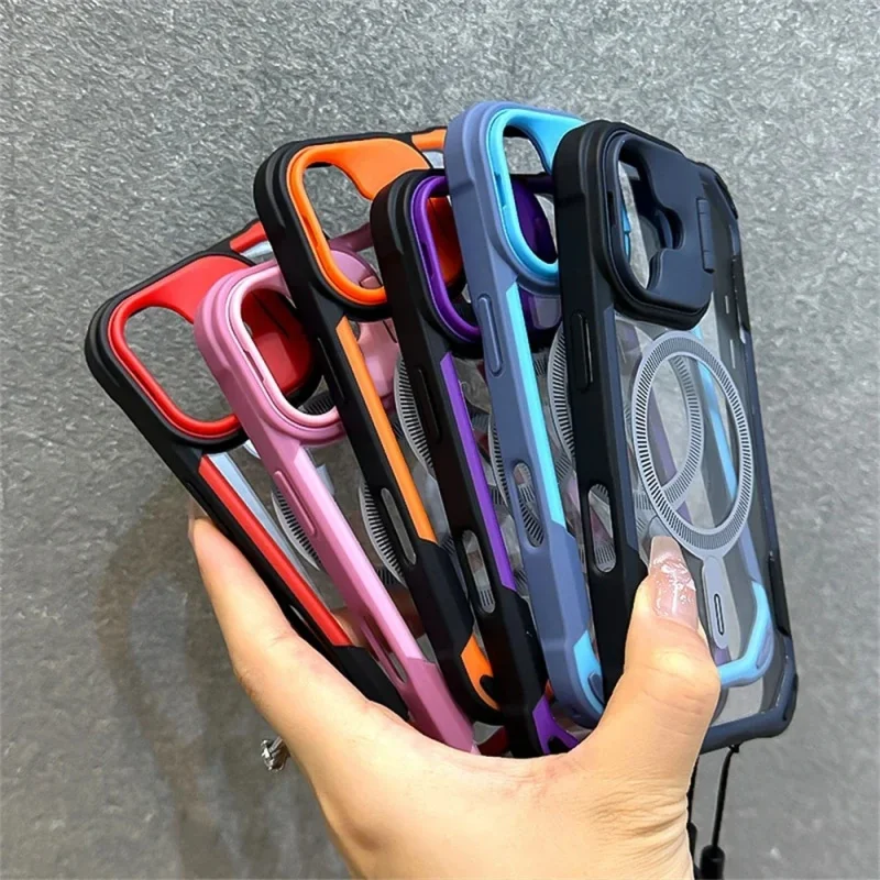 Rüstung Candy Color Clash für Magsafe Handyhülle für iPhone 17 16 15 14 Plus 13 12 Pro Max Ständer mit Handschlaufe Telefonrückseite – Detail 2