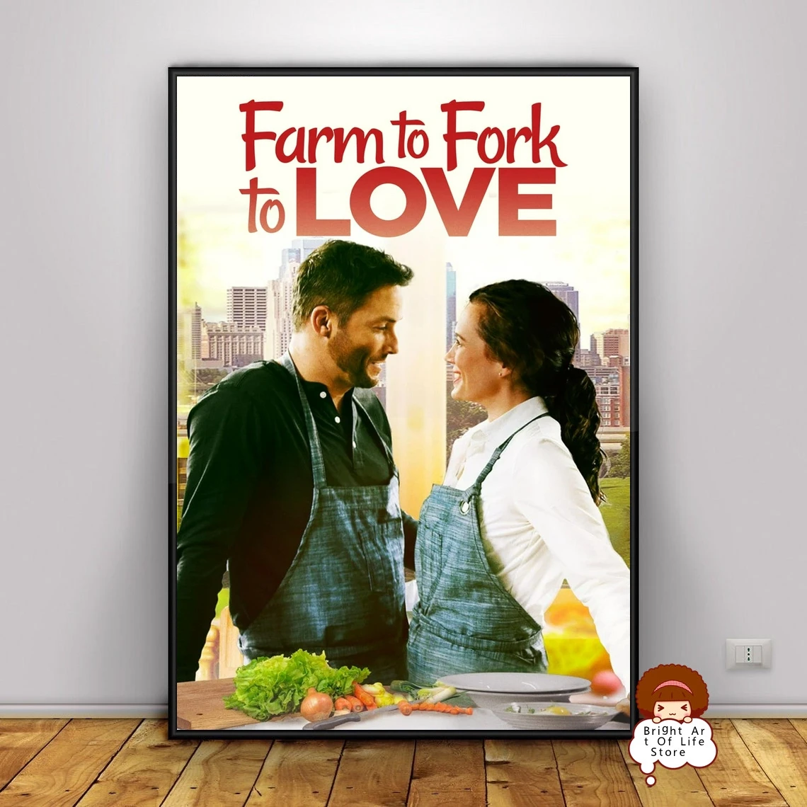 

Farm to Fork to Love (2021) Movie Poster Cover Photo Canvas Print Wall Art Home Decor (Unframed)