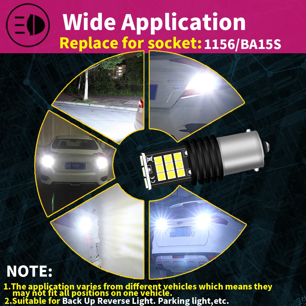 2pcs LED     P21W 7506 BA15S Canbus  C30 C70 S40 S60 S70 S80 V40 V50 V60 V70 XC60 XC70 XC90