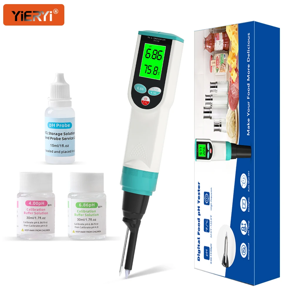 Smart Food PH Meter With Calibration & Probe Protection Fluid Kit YY-2023 Cheese