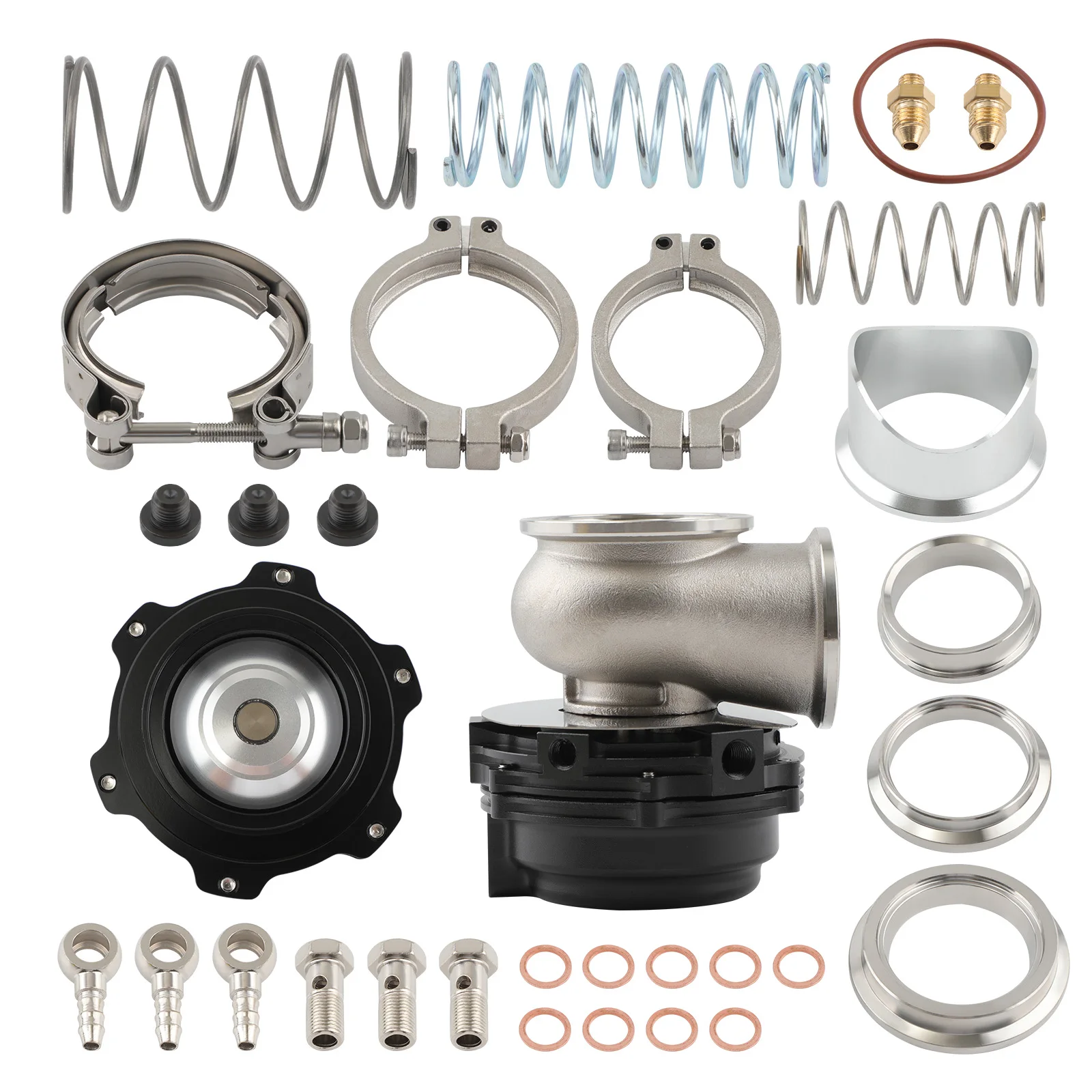 Valvola Di Sfiato Anteriore Da 50Mm + Turbo Wastegate Esterno Con Banda V Da 44Mm Universale