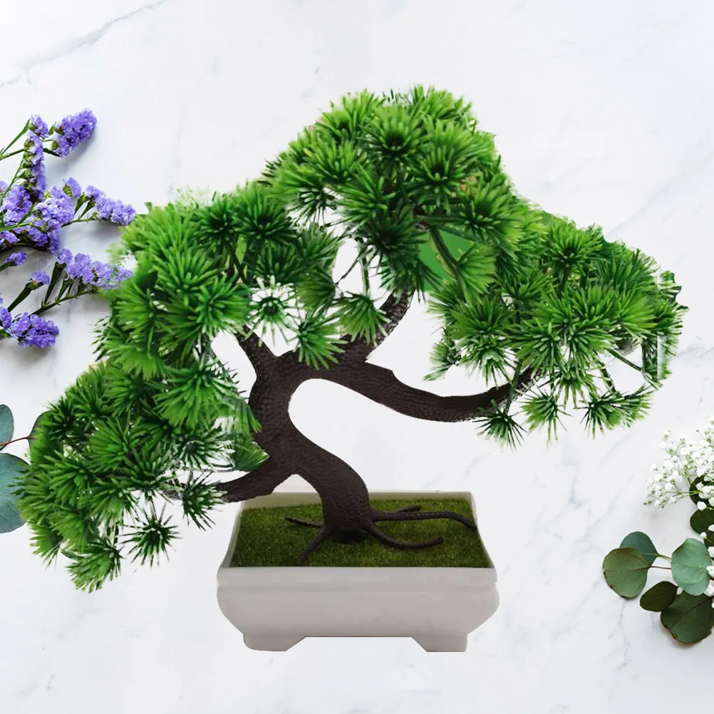 

Artificial Potted Bonsai Tree Realistic Pine Tree Decoration Table Bonsai Landscape for Home Office