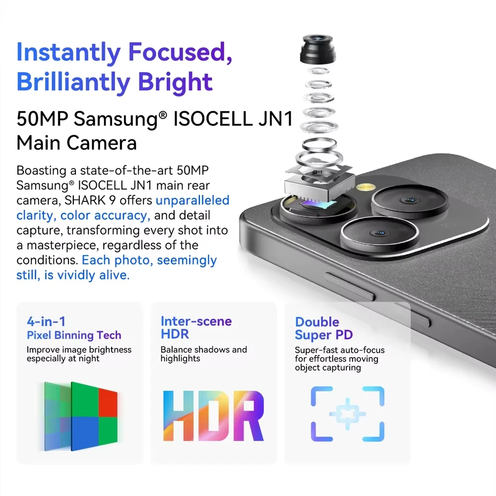 Blackview-スマートフォン,shark 9,8GB,6.67 GB,256インチ