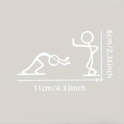 Humorous Vinyl Laptop Decal - Creative Stick Figure Waterproof Sticker (White)