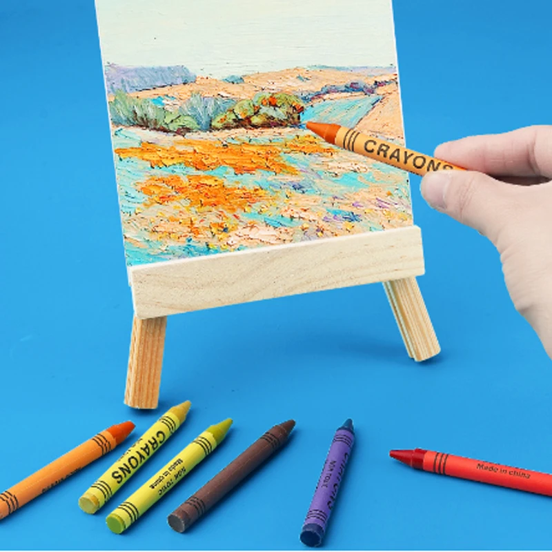 Colored Crayons 6-8 Colors Round Non Toxic Sticks Brushes Oil Painting Sticks Art Set Stationery School Supplies Kids colored crayons oil painting sticks