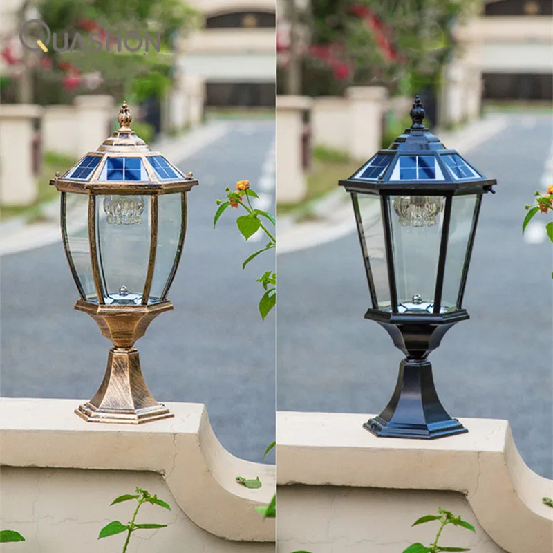 Lampada da esterno a LED a luce solare lampada da pilastro faretti a pannello solare decorazione da giardino lampada da parete per esterni applique luce solare  39