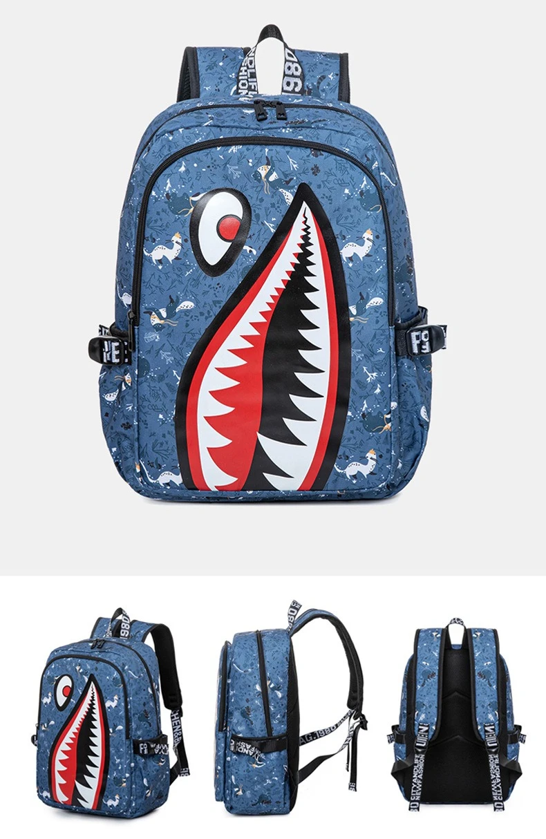 옥스포드 샤크 백팩 대용량 초등학생용 가방 독특하고 심플한 디자인 남학생용 스쿨 백팩