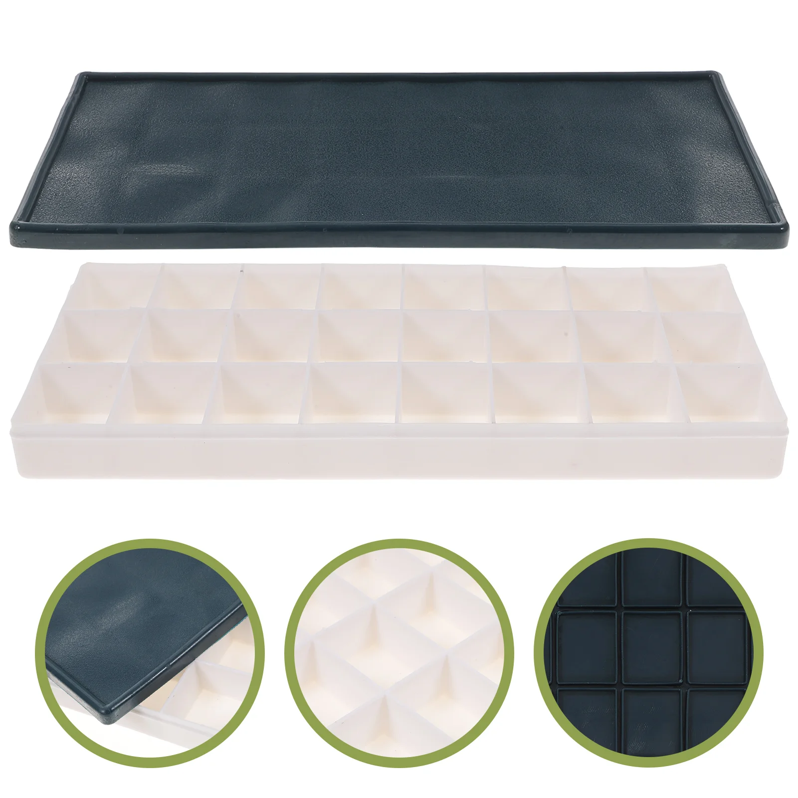 

Painting Artist Tray Empty Watercolor Dish Brush Oil Mixing Tray Folding Airtight with 24 Wells Box for Craft Student Beginner
