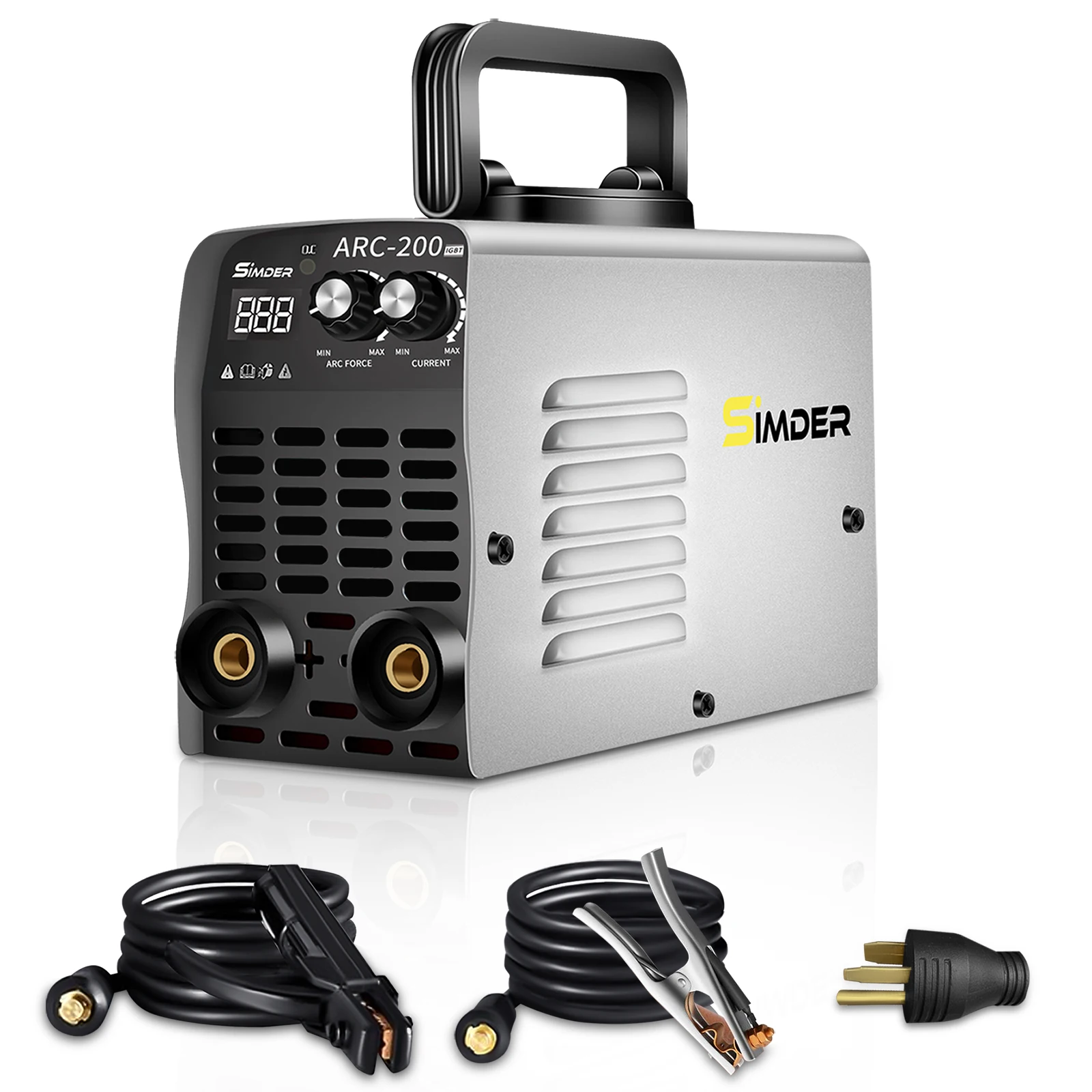 SSIMDER Mini Stick Welder 110V/220V ARC200 Portable Stick MMA ARC Welding Machine 50/60HZ IGBT Inverter Welder Machine Digital D