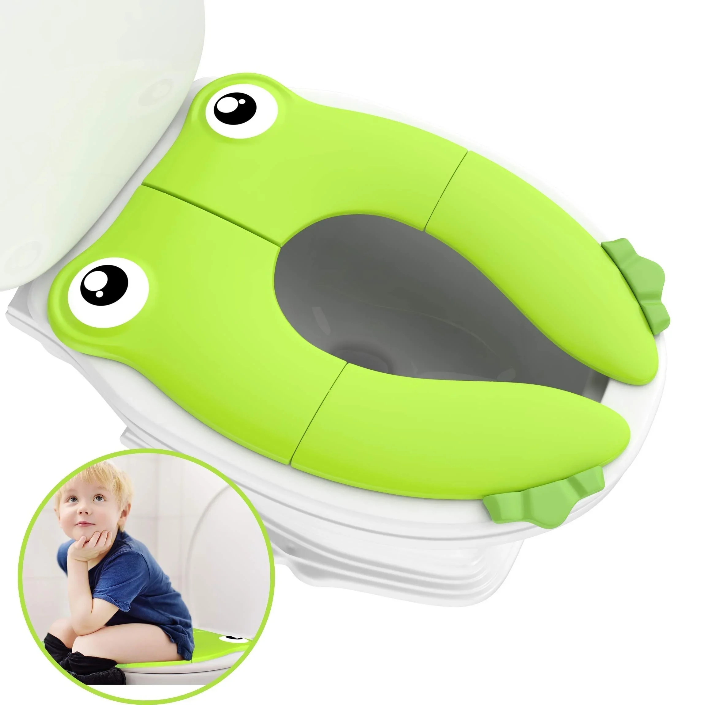 Child Toilet Portable Folding Non Slip Silicone Pads Potty Training Seat Toddlers Toilet Seat Recyclable Potty Seat Cover For Travel