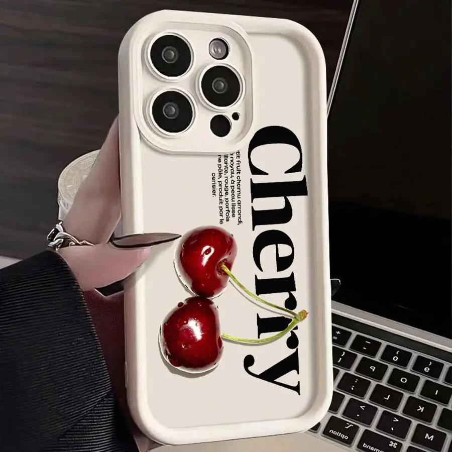 Elegant Wine Red Cherry Phone Cover Case